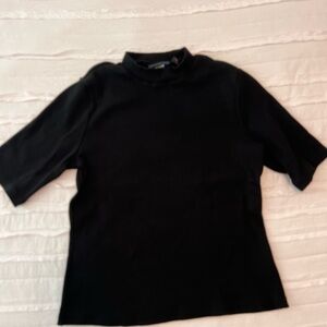 Anthropologie Black Short Sleeve Top